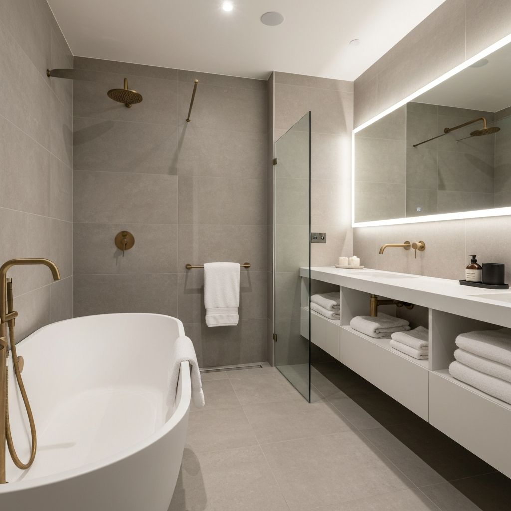 Luxury bathroom installation by EHC Properties Sunderland
